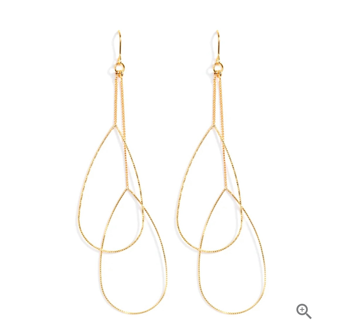 Delicate Double Teardrop Earrings - Gold or Silver