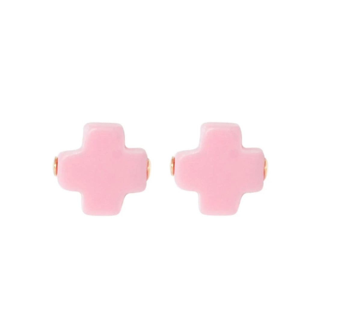 Signature Cross Stud Earrings (Multiple Colors to Choose From)