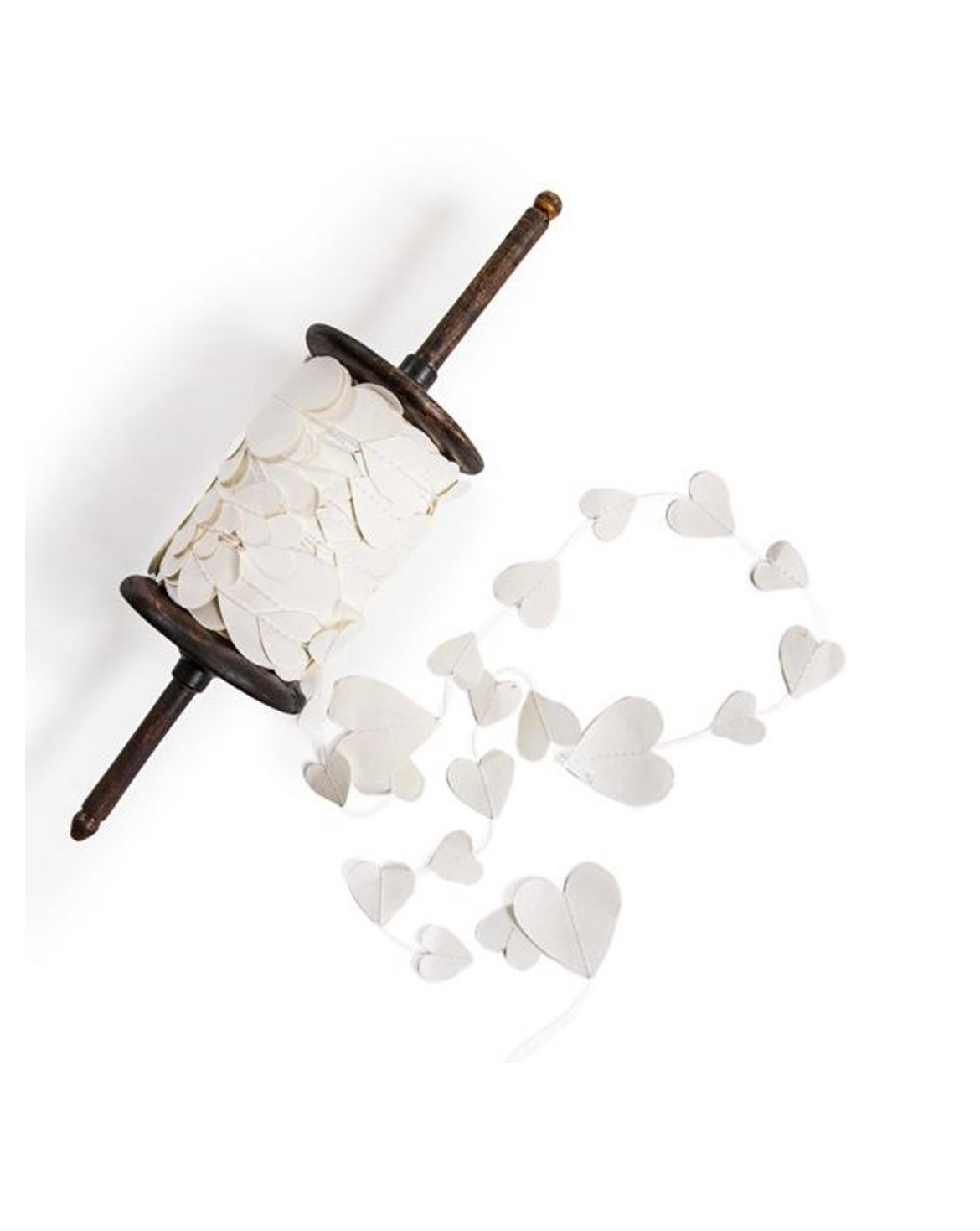 Paper Heart Garland on Wood Spool
