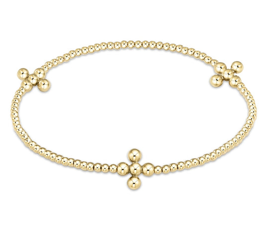 Signature Beaded Gold Cross Bracelet