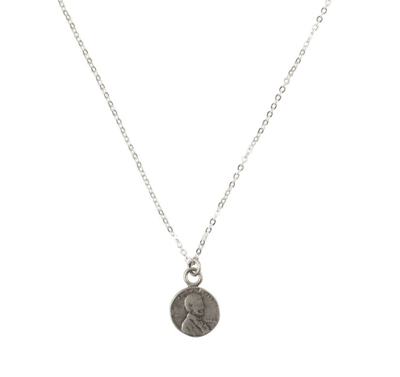 Penny From Heaven Petite Penny Necklace - White Bronze