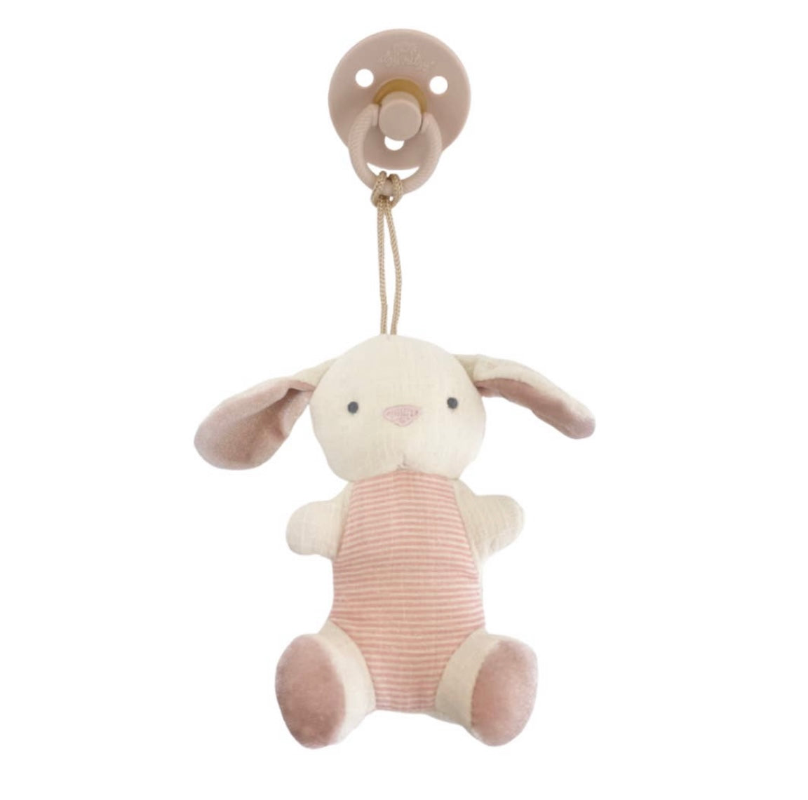 Bitzy Pal Bunny Natural Rubber Pacifier + Stuffed Animal