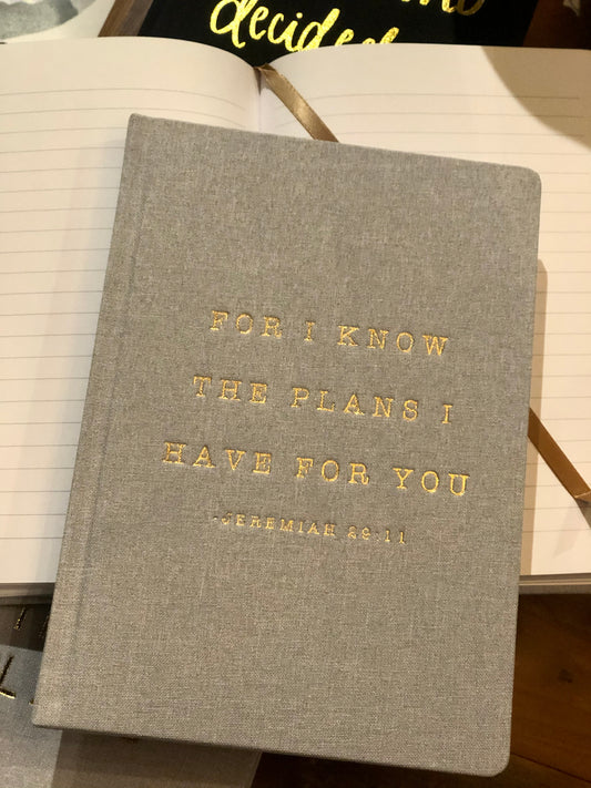 For I Know The Plans Fabric Notebook