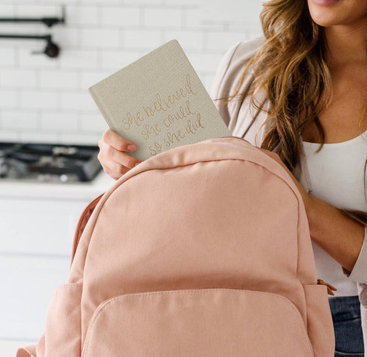 She Believed Linen Notebook